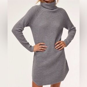 ARITZIA Wilfred Free Merino Wool Gray Turtleneck Sweater Dress Small Womens Cozy